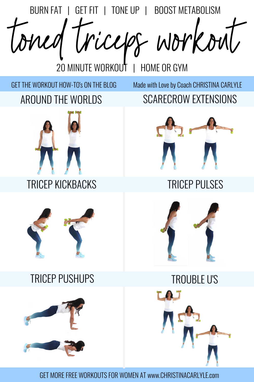 Get Toned Triceps Home Tricep Workout For Women Christina Carlyle