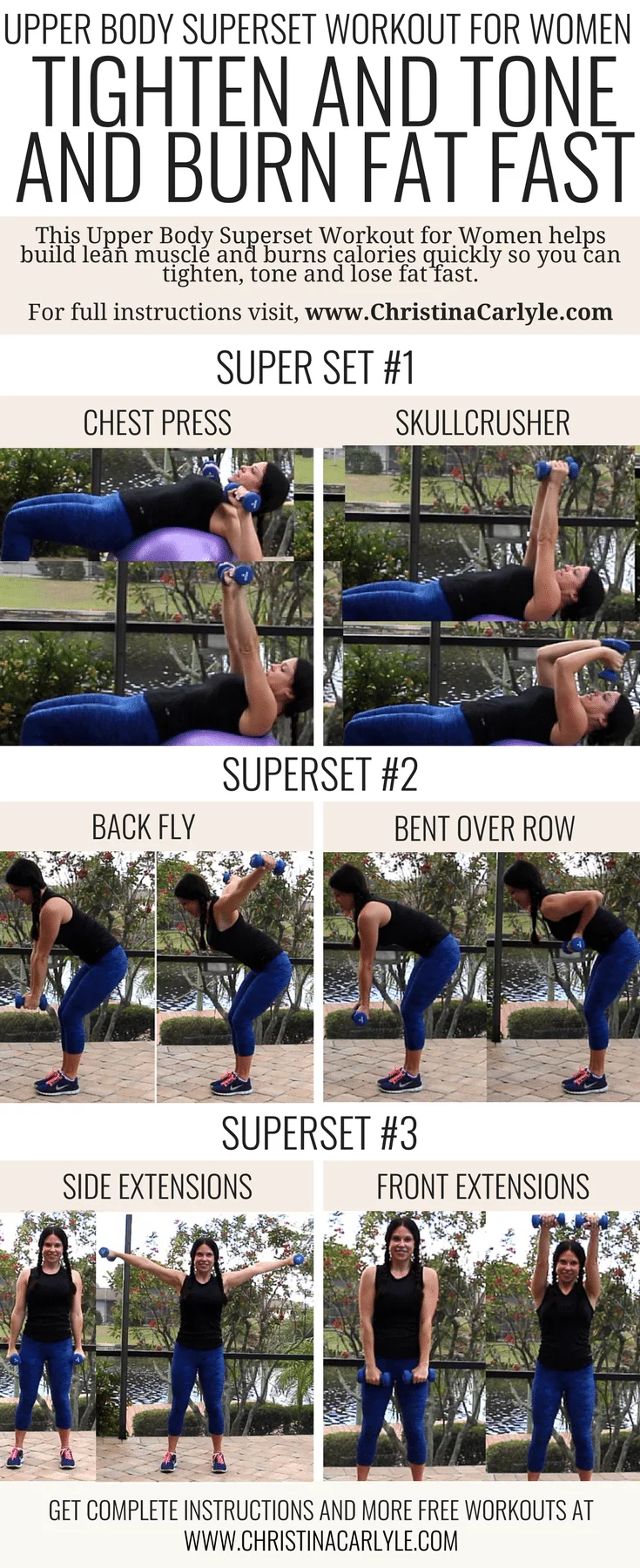 Quick, Easy, Fun, Fat Burning Upper Body Superset Workout for Women