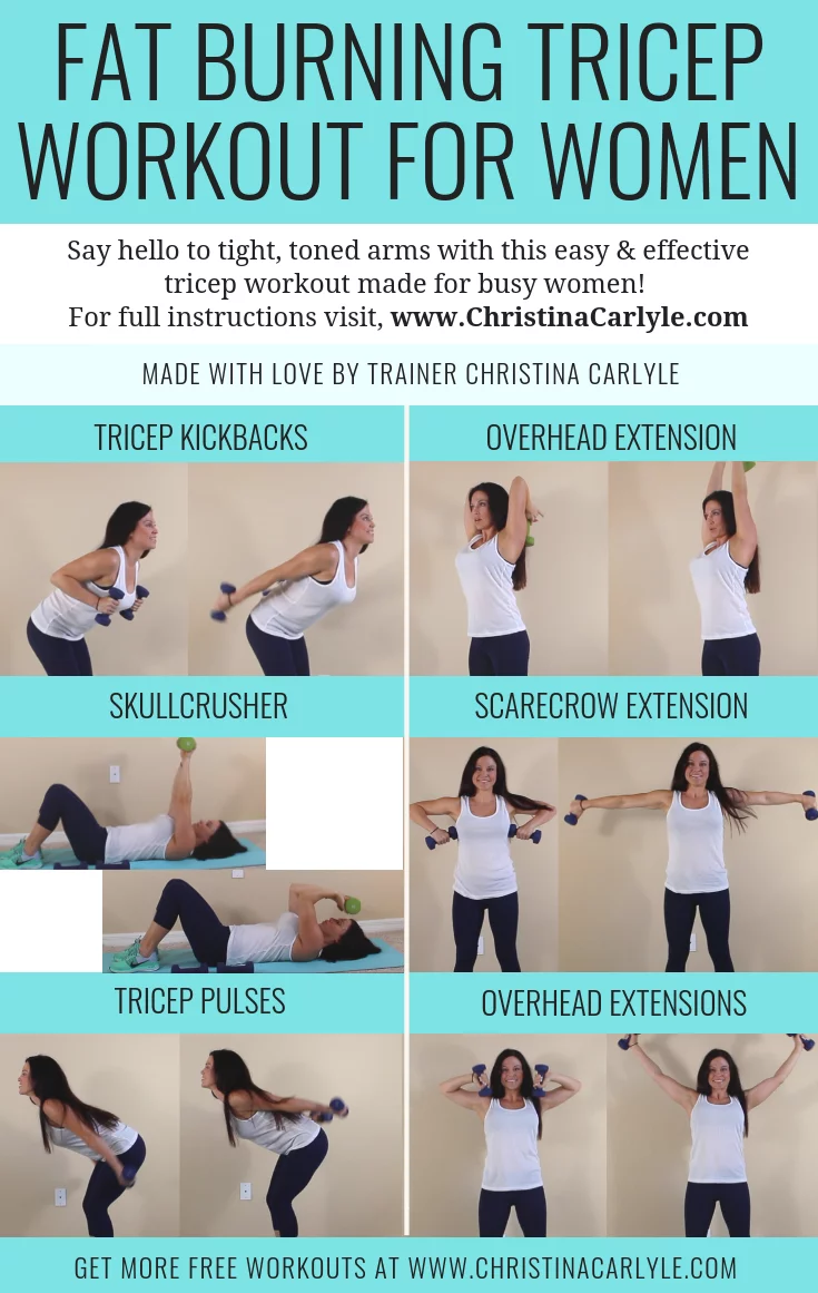 Tricep Workout for Women to burn Fat and Get Tight Toned Arms
