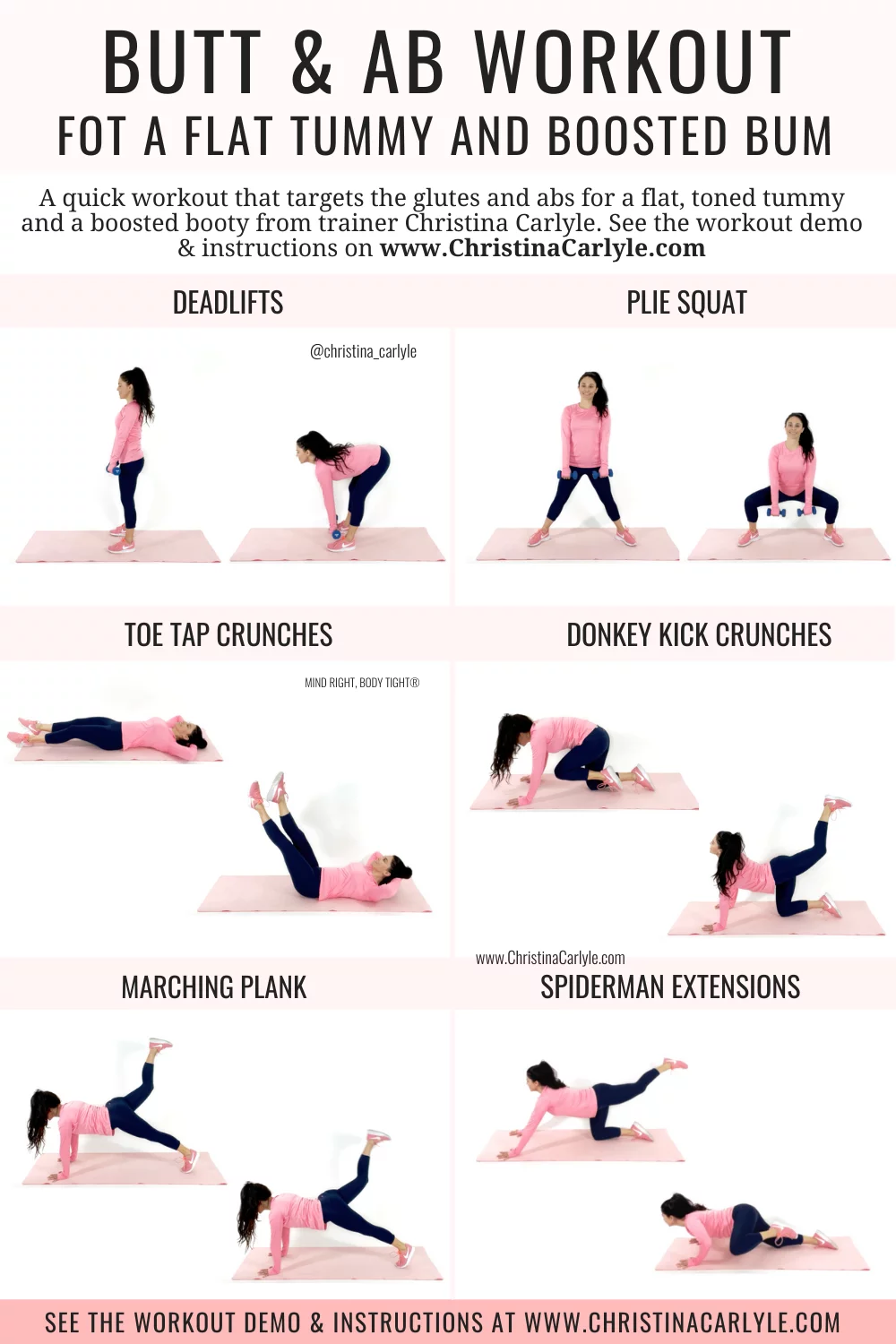 Butts and Guts Workout for Flat Abs and a Bubble Butt - Christina Carlyle