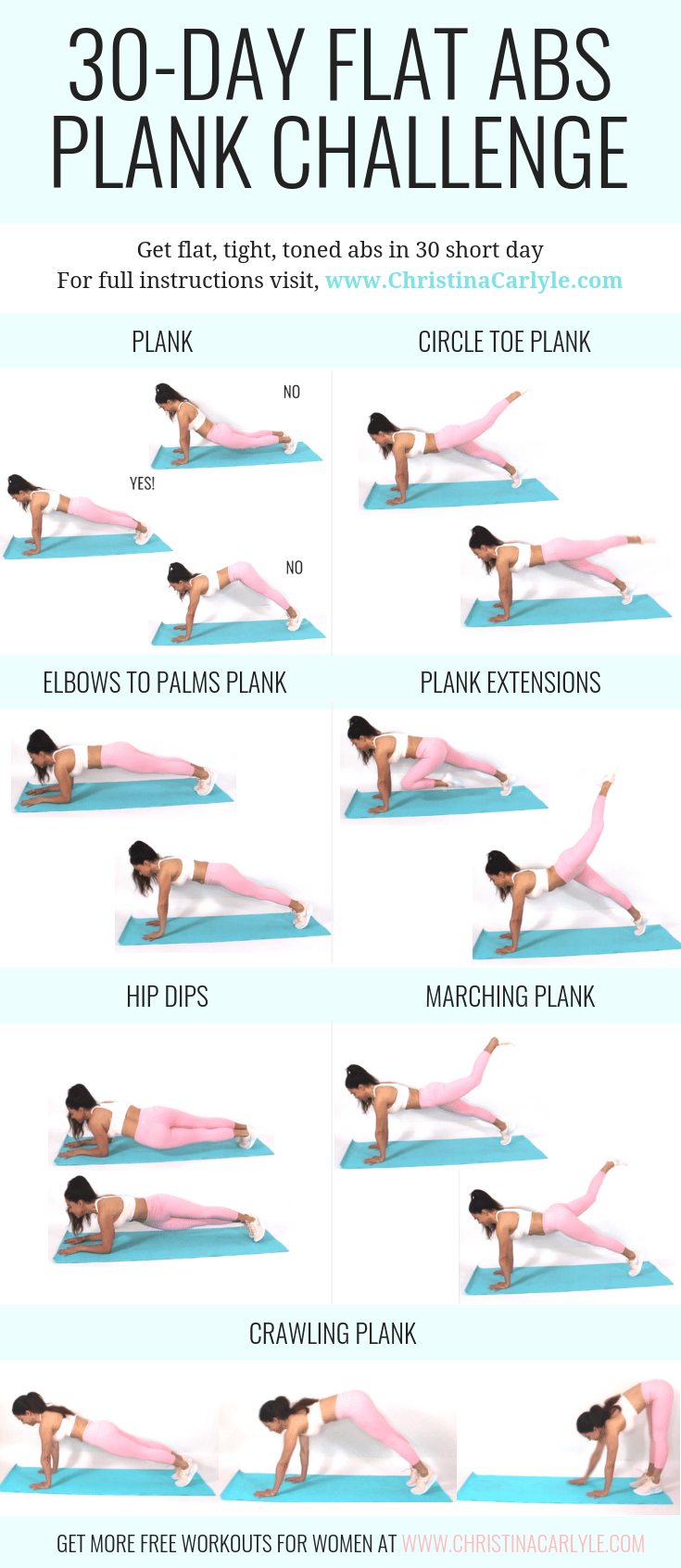 30 Day Plank Challenge For Tight Toned Flat Abs And Core Strength