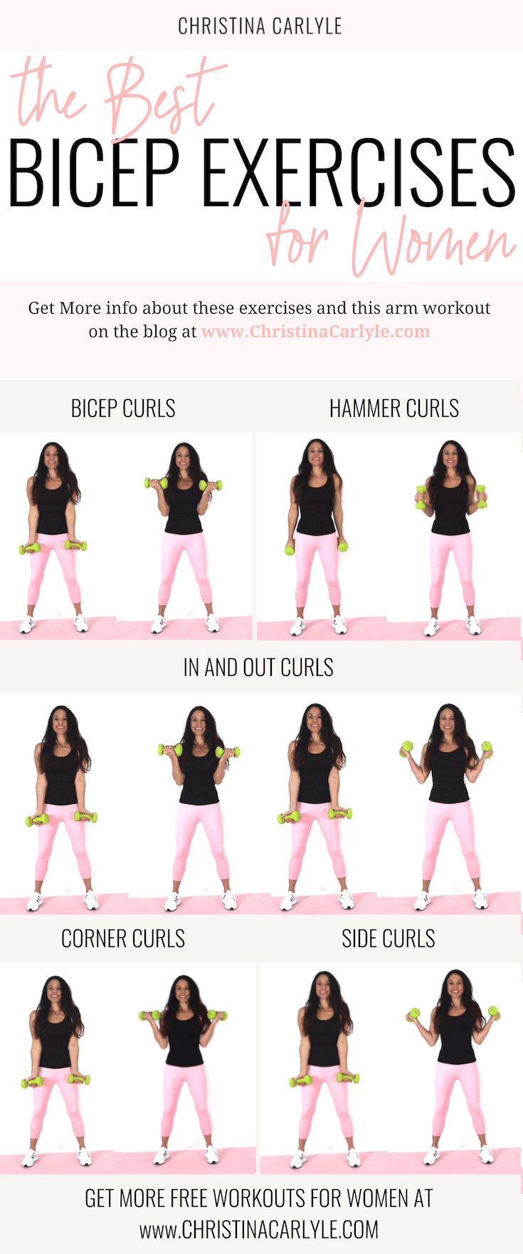 The Best Bicep Workout and Exercises for Women Christina Carlyle