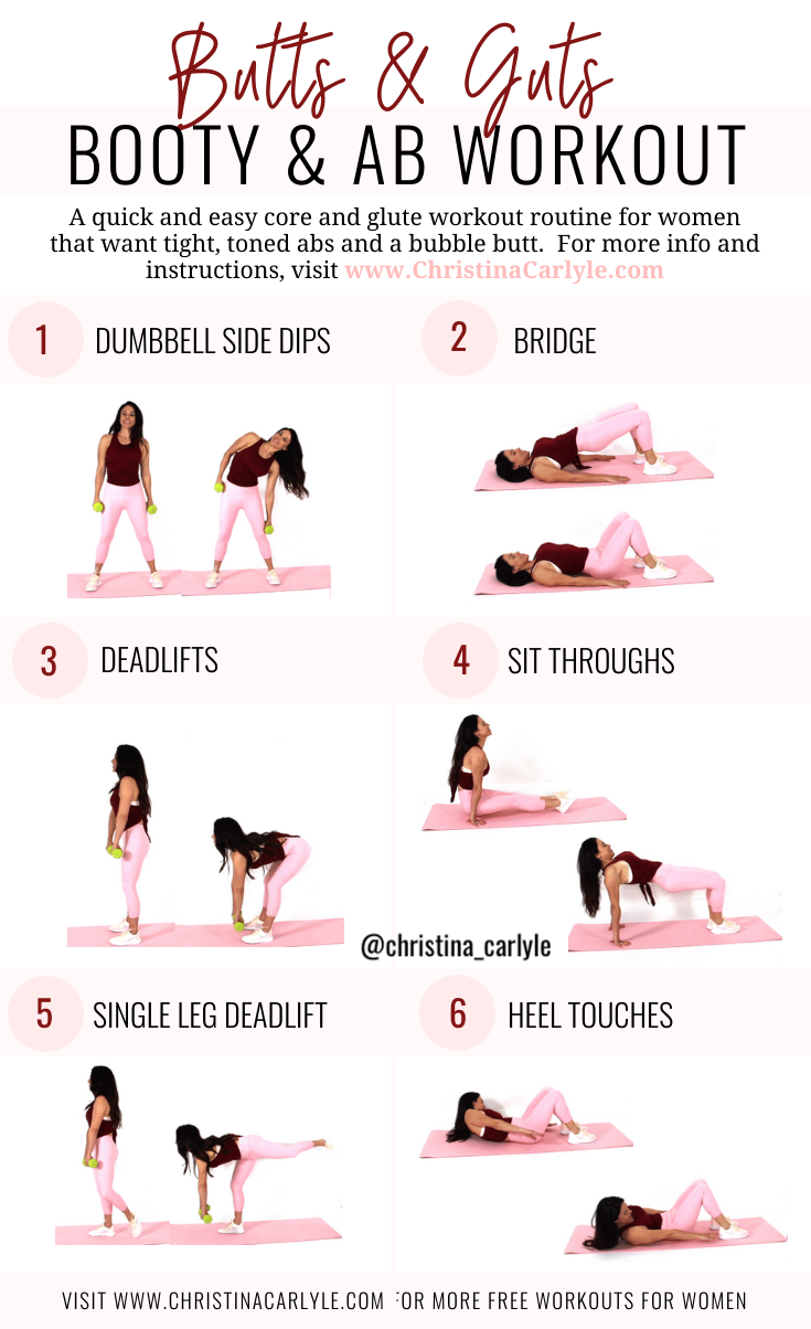Butts and Guts Workout for Flat Abs and a Bubble Butt - Christina