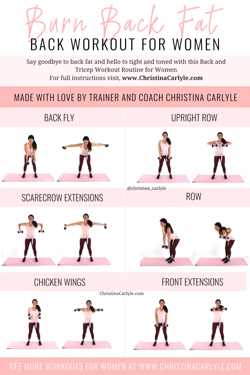 Quick Easy Fat Burning Back Workout For Women Christina Carlyle