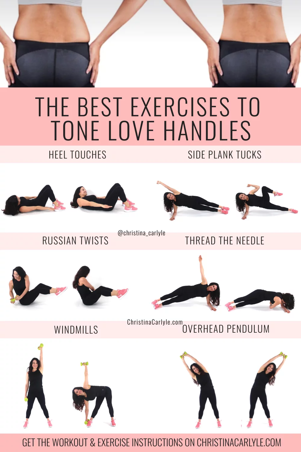 10 MIN. TINY WAIST WORKOUT - lose muffin top & love handles / No