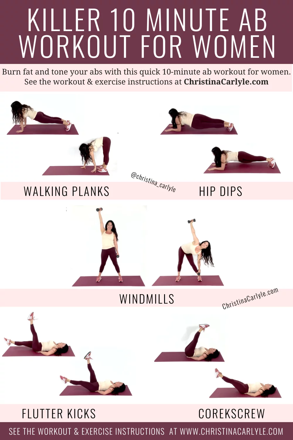 10 minute Ab Workout for a Tight, Toned Tummy ASAP - Christina Carlyle