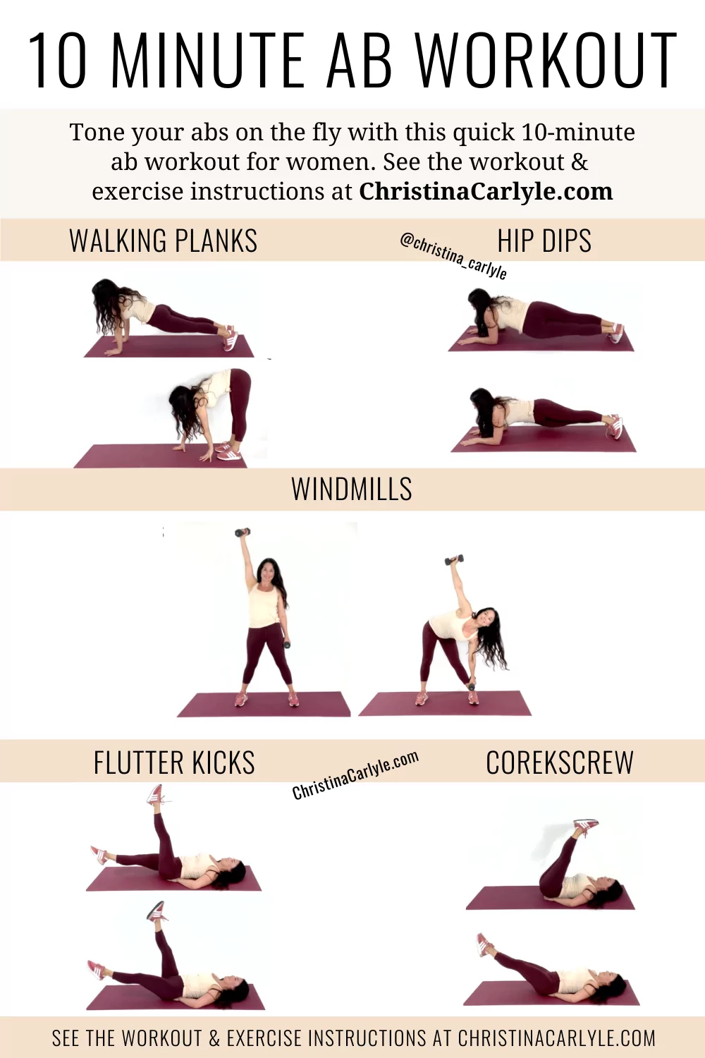 10 minute Ab Workout for a Tight, Toned Tummy ASAP - Christina Carlyle