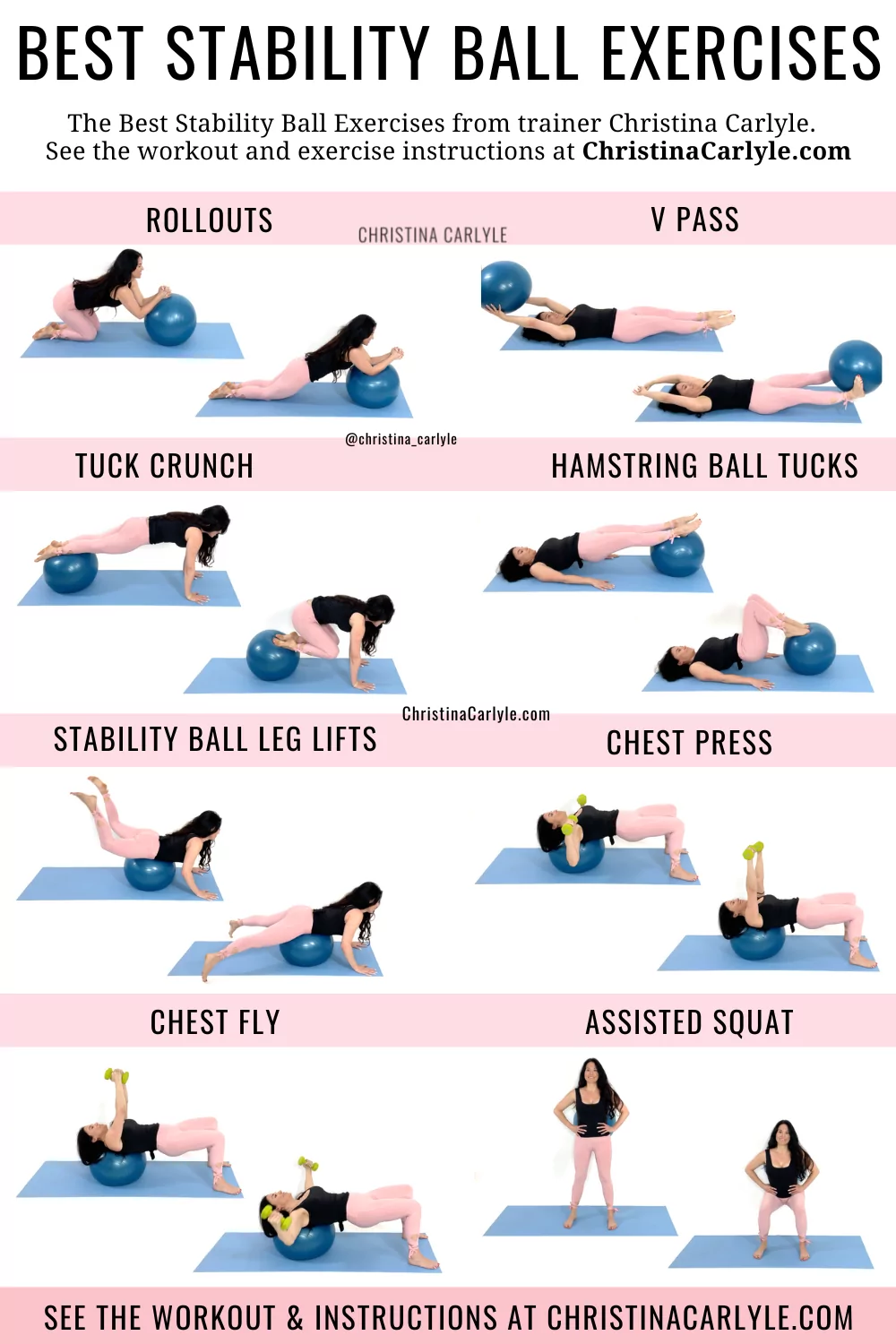 Stability Ball Total-Body Toner  Stability ball exercises, Stability ball,  Ball exercises