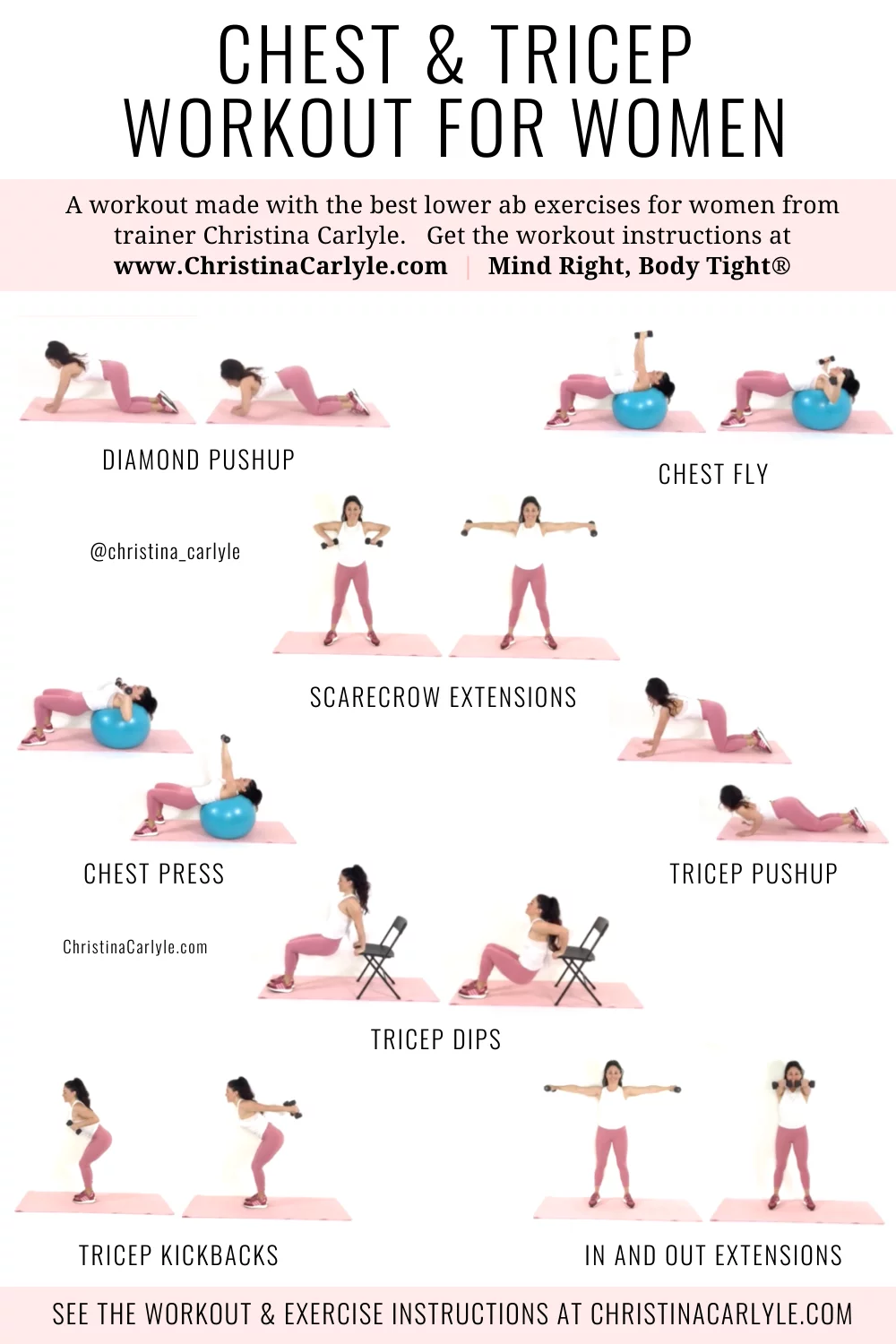 Chest and Tricep Workout for Women to Burn Fat and Tone up